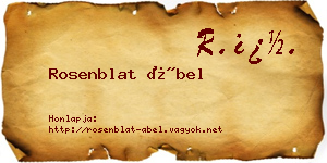 Rosenblat Ábel névjegykártya