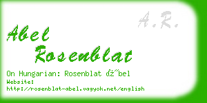 abel rosenblat business card